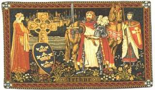 BELGIAN MEDIEVAL TAPESTRY King Arthur   Knight Picture  