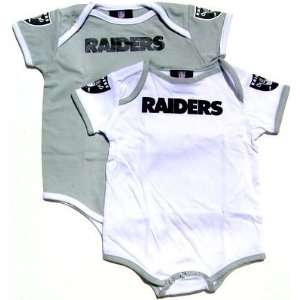  NEWBORN Baby Infant Oakland Raiders 2 Pack Onesies Sports 