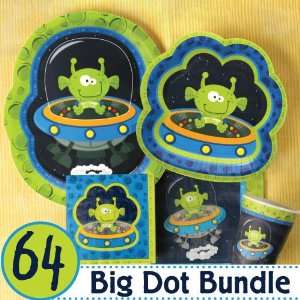  Lil Space Alien Baby Shower Tableware   64 Big Dot Bundle 