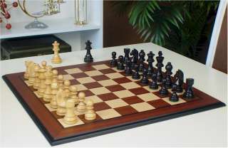 Staunton Chess Set Ebonized 3.75 & Deluxe Board  