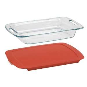  Easy Grab 3 Qt Oblong Baking Dish with Red Plastic Cover 