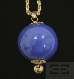 Kate Spade Gold Rope Chain & Blue Ball Pendant Necklace  