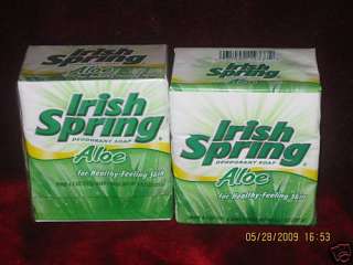 Irish Spring Aloe Deodorant Bar Soap 4.5 oz NEW  