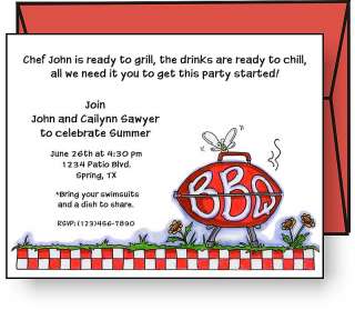 BARBEQUE GRILL SUMMER PARTY Invitations  