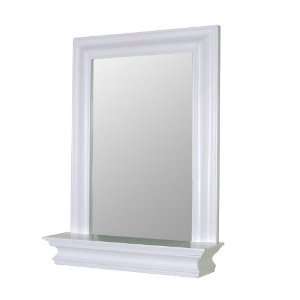Stratford Framed Bathroom Mirror with Shelf White  