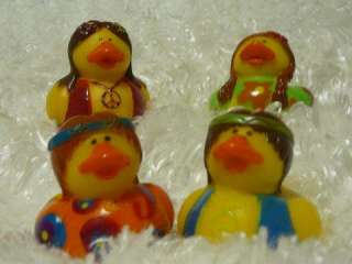 60s Retro HIPPY HIPPIE RUBBER DUCK Birthday Party Favors Groovy Toys 