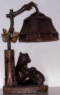 Table Lamp Black Bear and a Cub Nite Lite 15 watt NEW  