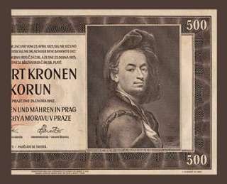 500 KORUN Banknote BOHEMIA & MORAVIA Peter BRANDL   AU  