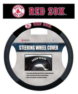 BOSTON RED SOX MESH SUEDE CAR AUTO STEERING WHEEL COVER  