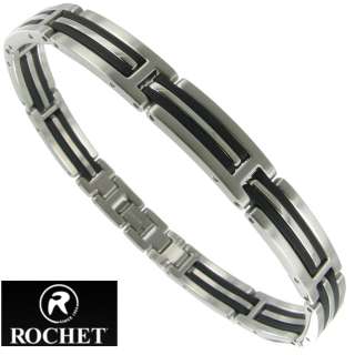 Rochet Roma By Bijoux Bracelet Mens Stainless Steel Black Track  