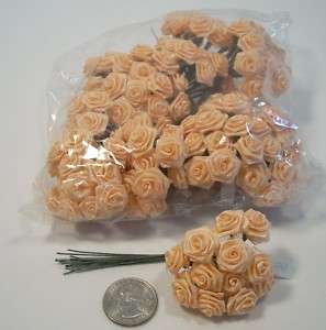 12 Coral Mini Rose Flower Bouquets Wedding Bridal NEW  