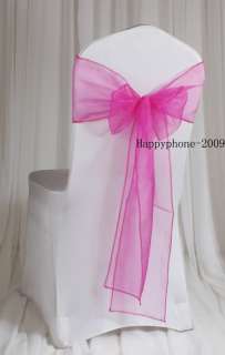 100pcs Organza Sash Chair Bow Wedding Banquet Decor 18*275cm SH100
