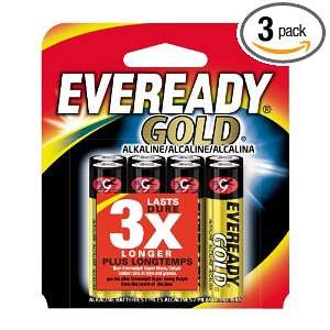  Eveready Gold Alkaline Batteries, Size AA, 8 Count (Pack 