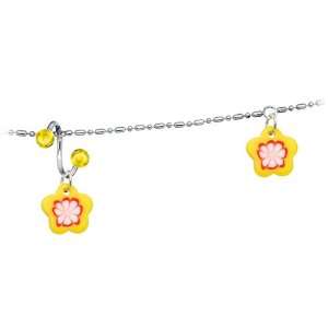  Yellow Floral Twister Flower Belly Chain Jewelry