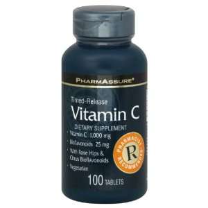  PharmAssure Vitamin C, 1,000 mg, Timed Release, Tablets 