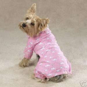 Zack & Zoey Goodnight Flannel Dog Pajamas PINK LARGE  