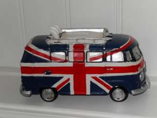 UNION JACK VW CAMPER VAN MONEY BOX AND SURF BOARDS GIFT BOXED  
