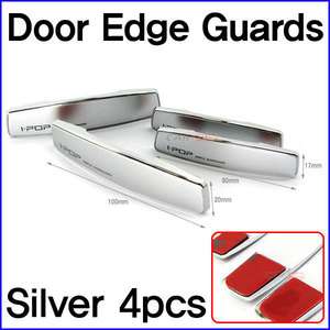 CAR Slim 4pcs Door Edge Guards Bumper Protector Guard Black Chrome 
