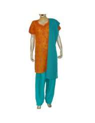 Casual Dresses Indian Cotton Salwar Kameez Short Sleeve Chikan 
