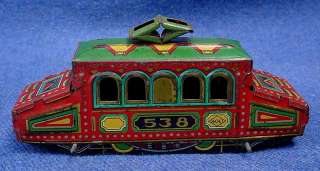 Japan Tin Penny Toy 538 Trolley Train Car  