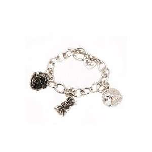  Bow Skull And Rose Charm Bracelet Jewelry