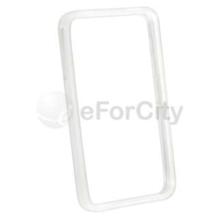 WHITE BUMPER GEL Case+Car+Wall Charger for iPhone 4 G  