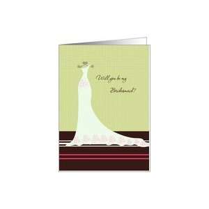  Wedding, Be my Bridesmaid   white dress on lime background 