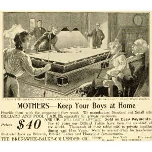  1899 Ad Brunswick Balke Collender Home Billiard Pool Tables 