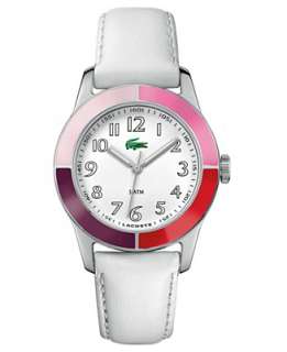 Lacoste Womens Watch, White Leather Strap 2000458   Lacoste Brands 