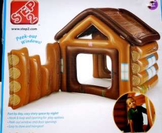  INFLATABLE LOG CABIN FORT PLAY HOUSE~indoor/outdoor KIDS~NEW  