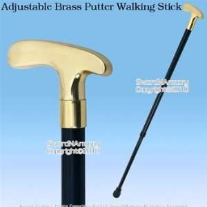   Brass Putter Walking Stick Gentlemans Cane