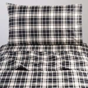  Coexist Twin Sheet Set Plaid (Cream/ Black )