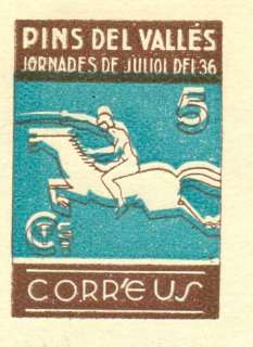SPAIN CIVIL WAR PINS DEL VALLES Souvenir Sheet Mint NH  
