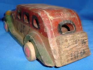 Old Vintage Wooden Toy Car from India 1950 Very Rare  