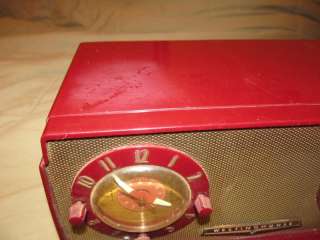   Original Maroon & Gold WESTINGHOUSE H446T5 Tube & Alarm Clock Radio