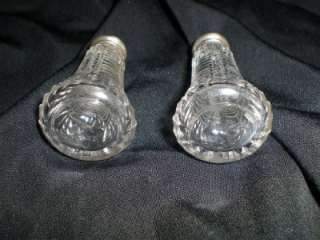 Vintage Sterling Silver Top Petite Salt and Pepper Shakers  