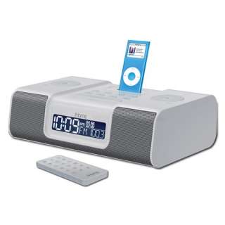 iHome iH9 Alarm Clock Speaker System with Dock for iPod White  