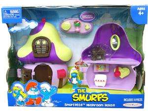    Smurfs Mushroom House Playset Smurfette Purple & White