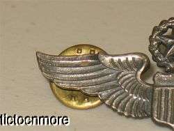   ARMY AIR FORCE CORPS COMMAND PILOT STERLING SWEETHEART 2 WINGS  