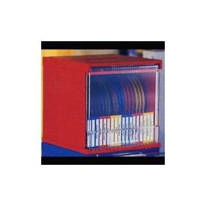  Red Kids CD ROM Cube   36 CD Holder, No Jewel Cases 