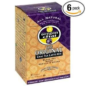Oregon Chai Tea Latte Mix, Slightly Sweet Dry, 8 Count Boxes (Pack of 