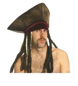 Costume Pirate Hat Bandana Patch Beard Wig Pirates Depp  