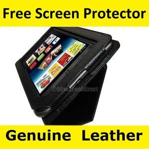   & Noble Nook Tablet Color Genuine Leather cover case w/ Stand Black
