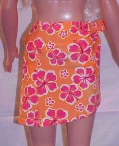 My Size Barbie Orange & Red Flower Swimsuit Coverup  