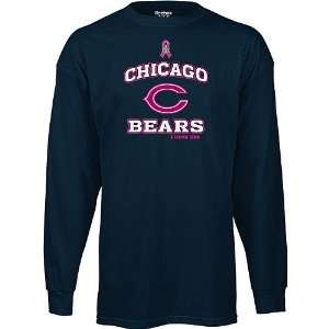 Reebok Chicago Bears Ribbon Esque Breast Cancer Awareness Long Sleeve 