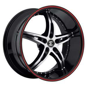 20 2Crave #14 BLACK Machine Red line Wheels&TIRES Staggered fitment 