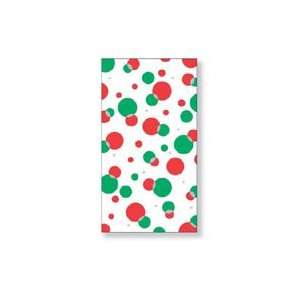    Retro Dot Red & Green Christmas Party Guest Towels