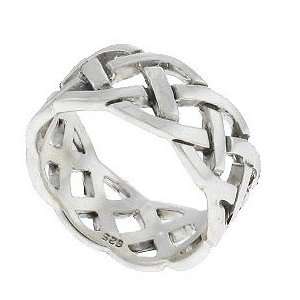    Chunky Celtic Braided Ring Sterling Silver Size 12 Jewelry