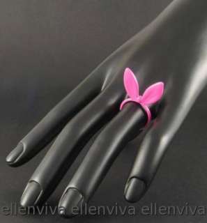 Super Cute Rabbit Bunny Ears Ring Fashion Jewelry Size 6.5  Hot Pink 