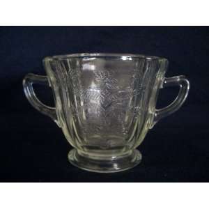   Vintage Federal Glass Madrid Clear Sugar Bowl Dish 